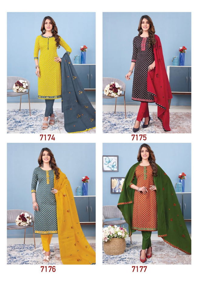 Aarvi Ikkat Vol 1 Printed Cotton Readymade Dress Exporters In India
